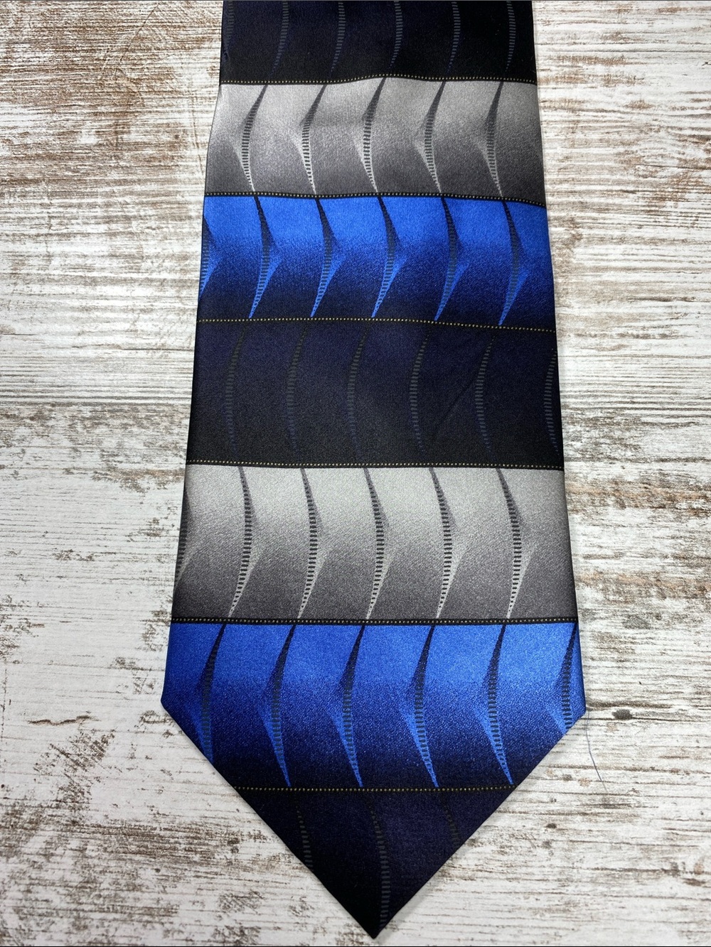 Covington Blue and Gray Striped Men's Silk Tie 60x4 Formal Business